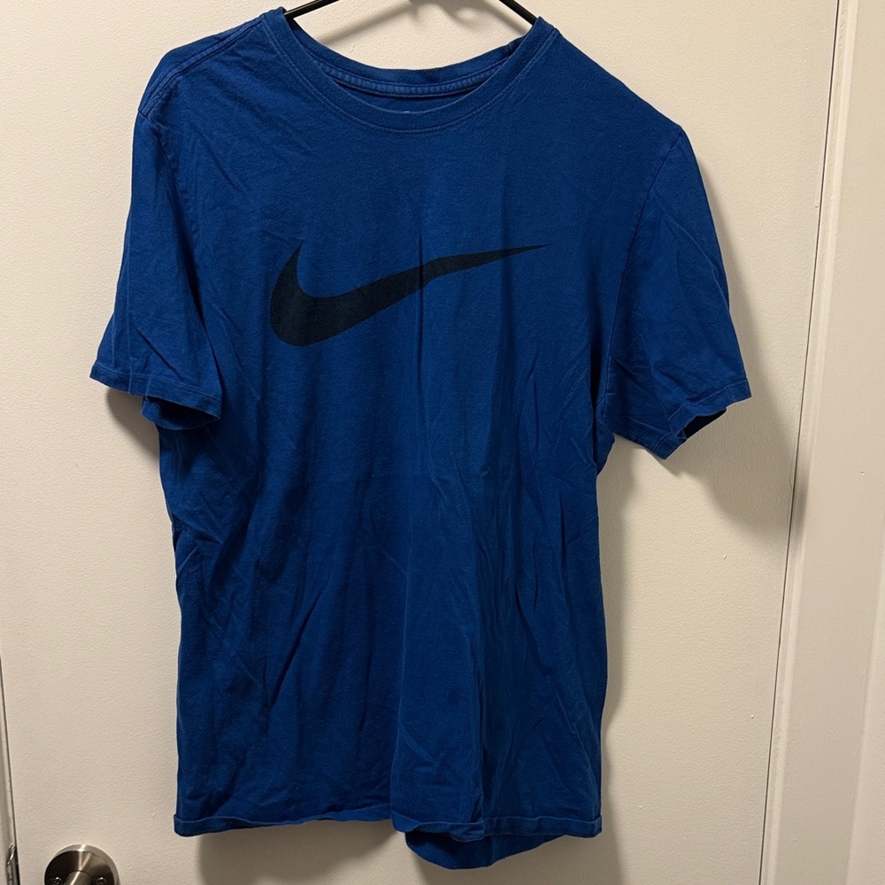 Nike Men's Deep Blue Tee with Black Swoosh